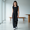 Enterizo Palazzo Niña Algodón Negro