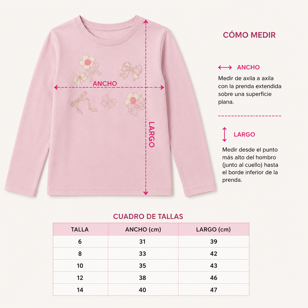 Polo Rosa Lazos & Flores