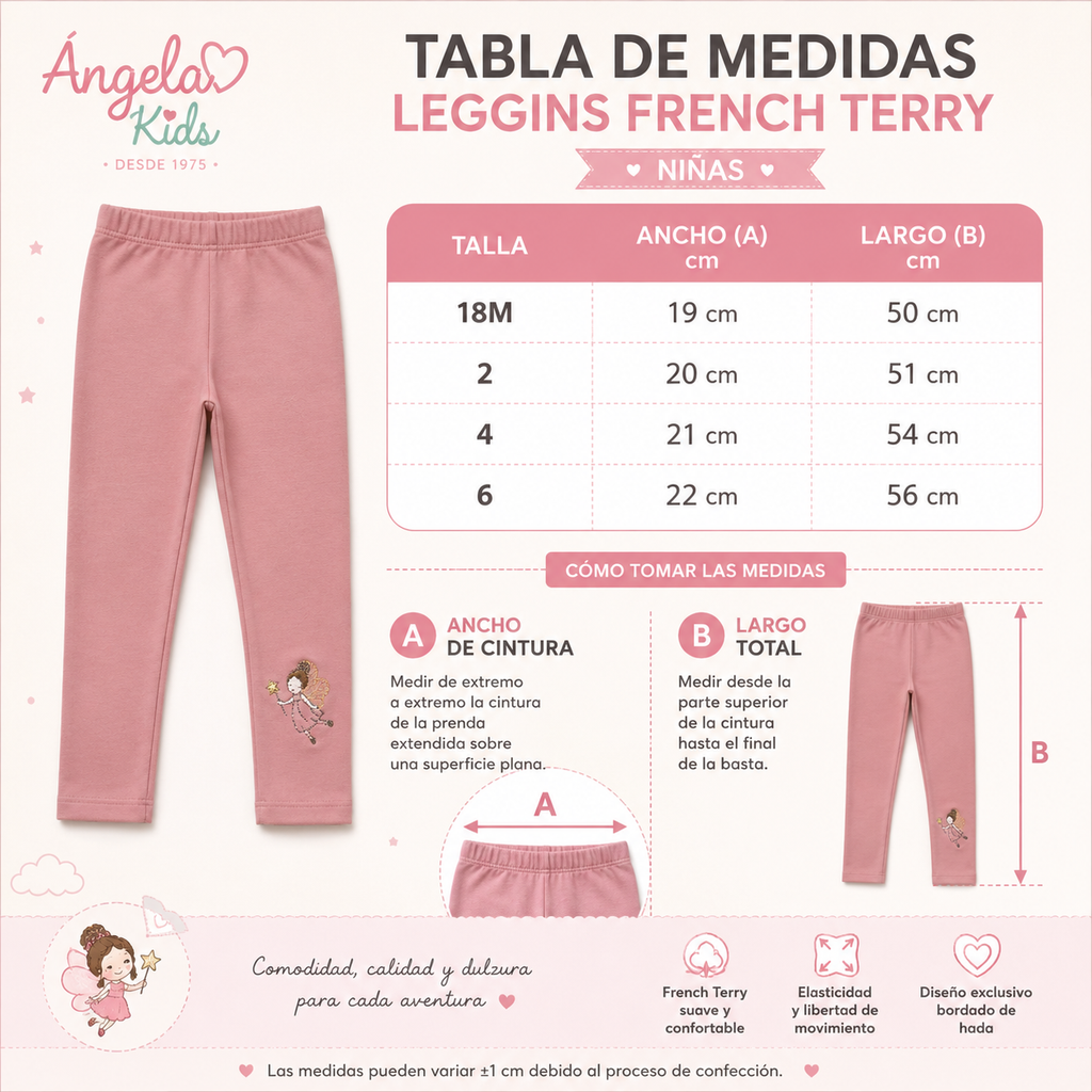 Legging Afranelada Niña Palo Rosa (Hadita)