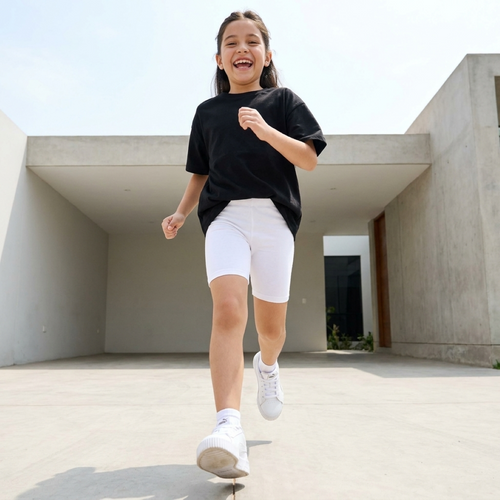 Biker short niña algodón blanco – Angela Kids Perú