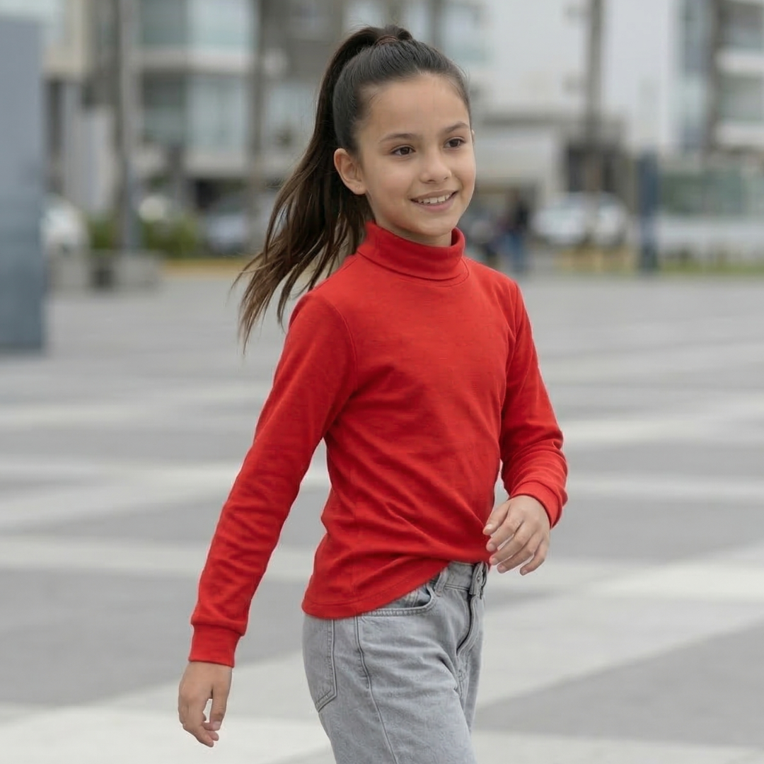 Cafarena niña algodón rojo manga larga – Angela Kids Perú

