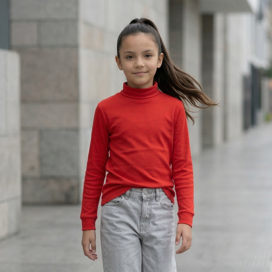 Cafarena niña algodón rojo manga larga – Angela Kids Perú
