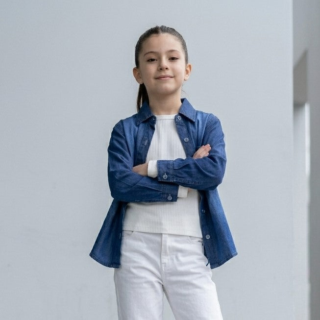 Blusa Jean Básica Azul