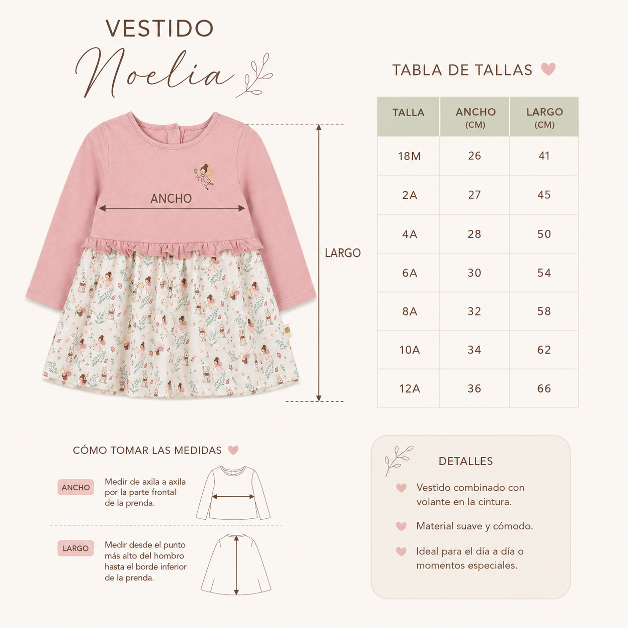 Vestido Manga Larga bebé Verde Palo