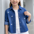 Blusa Denim de Niña con Lazitos Bordados