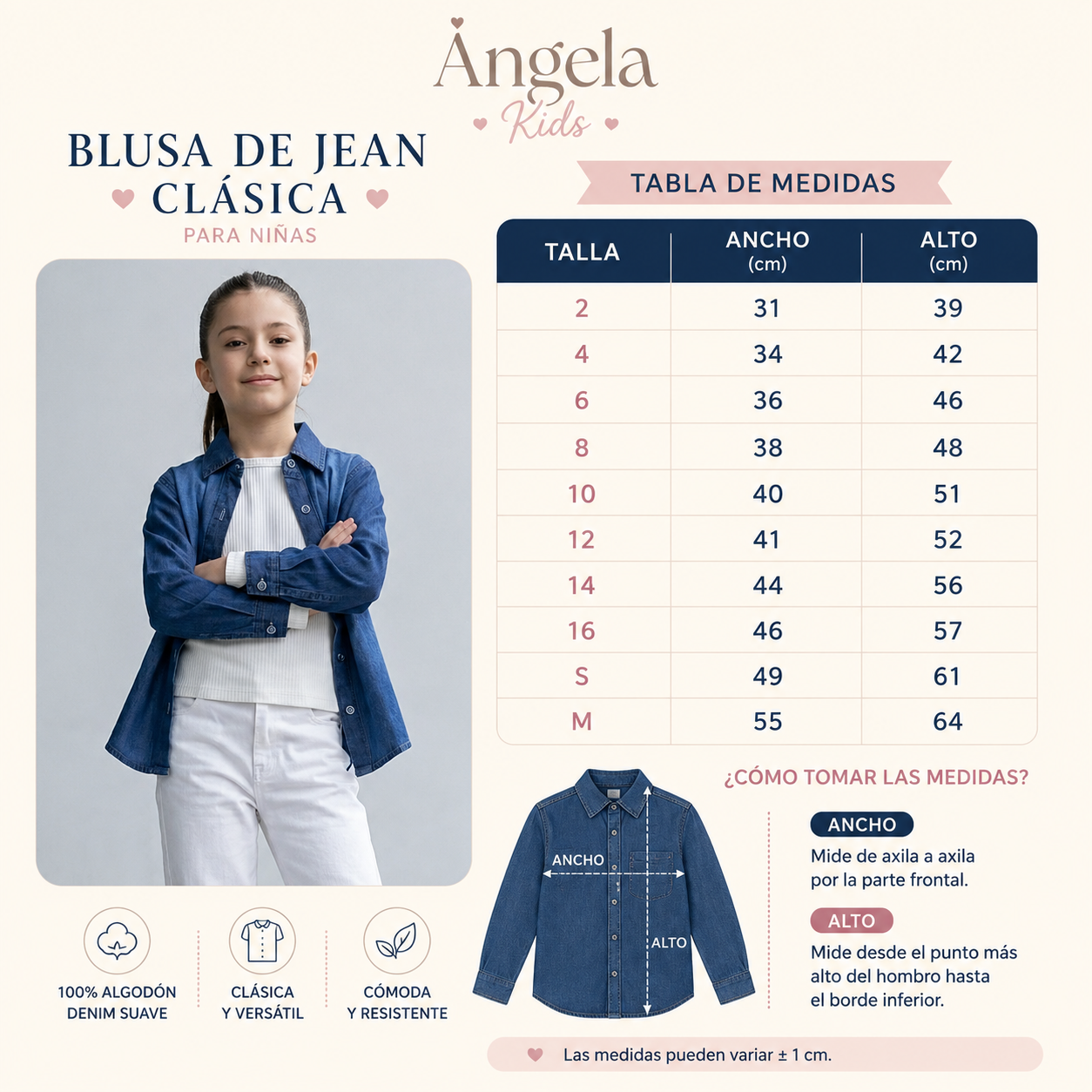 Blusa Jean Básica Azul