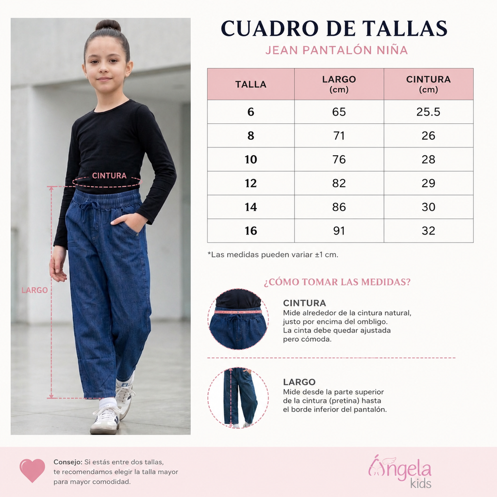 Jean chambray niña tallas 6-16 – Angela Kids Perú