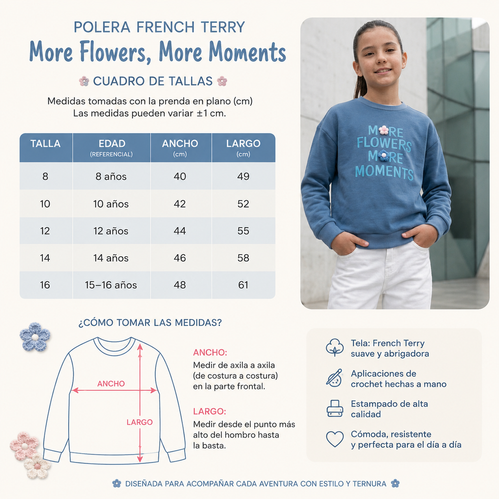 Polera niña French Terry detalle espalda – Angela Kids Perú