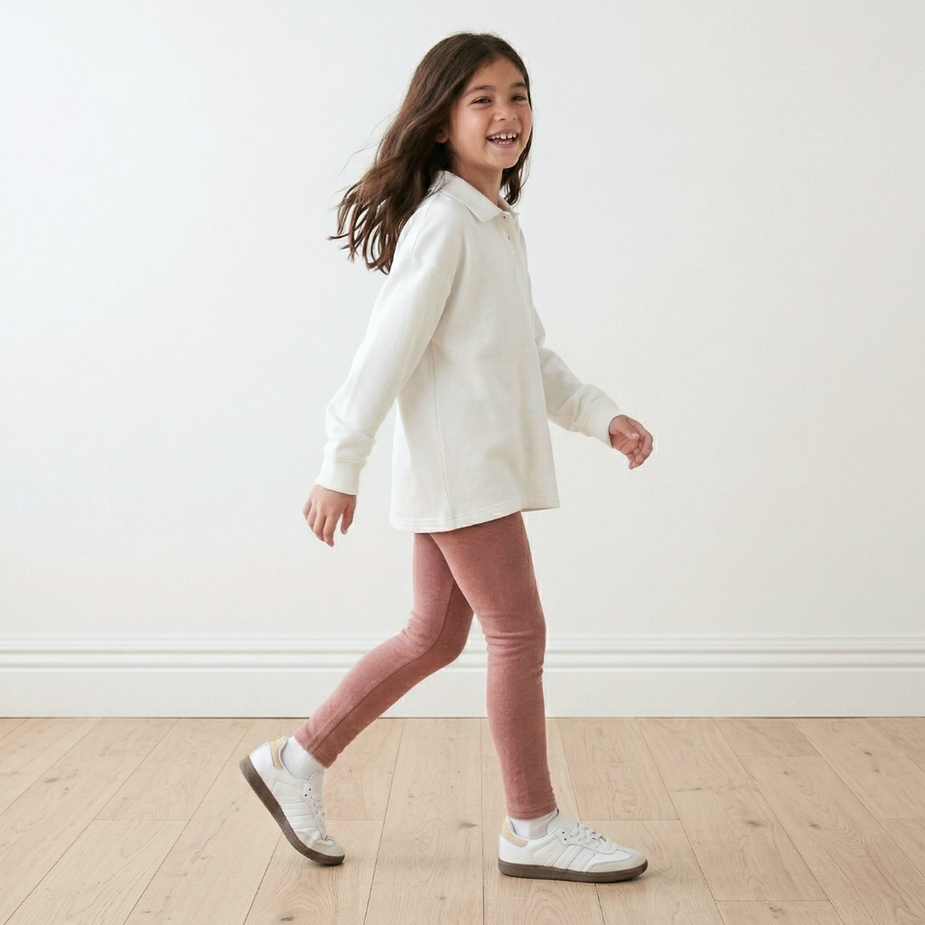 Detalle afranelado interior legging niña palo rosa – Angela Kids Perú