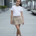 Falda Short Beige Drill Niña Algodón