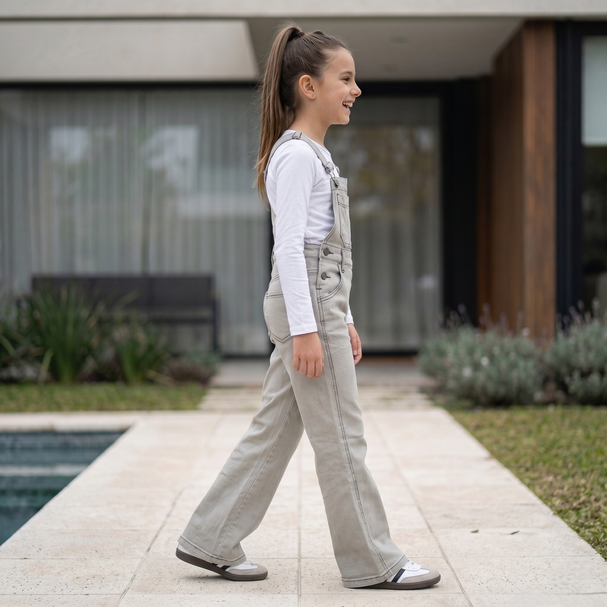 Enterizo niña jeans gris casual – Angela Kids ropa para niñas