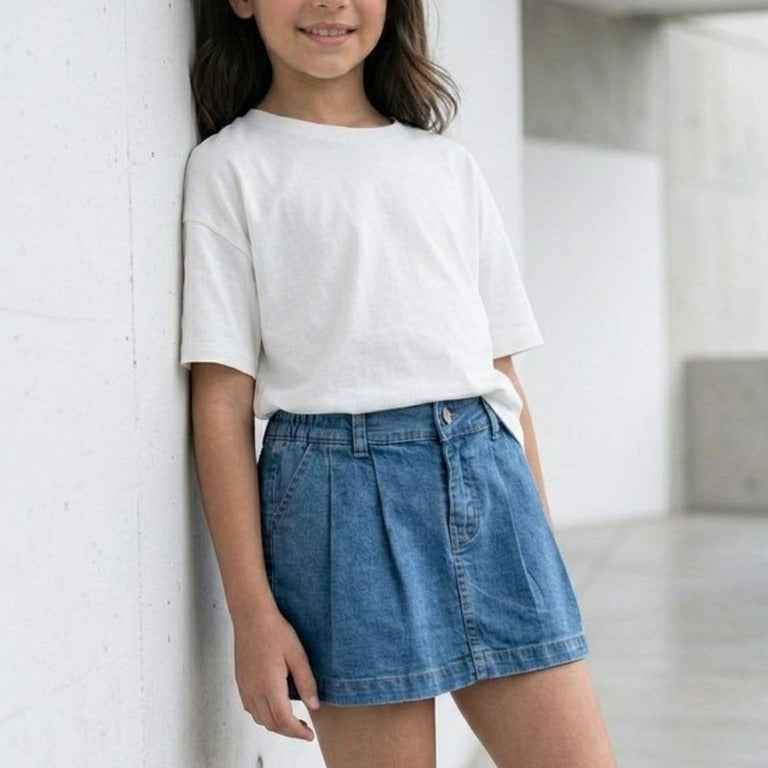 Falda Short Denim Niña - Angela Kids