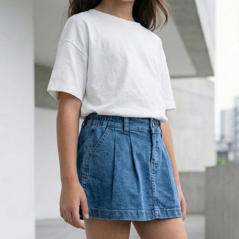Falda Short Denim Niña - Angela Kids