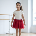 Falda Tutú Niña Roja Tul con Forro Interior Algodón