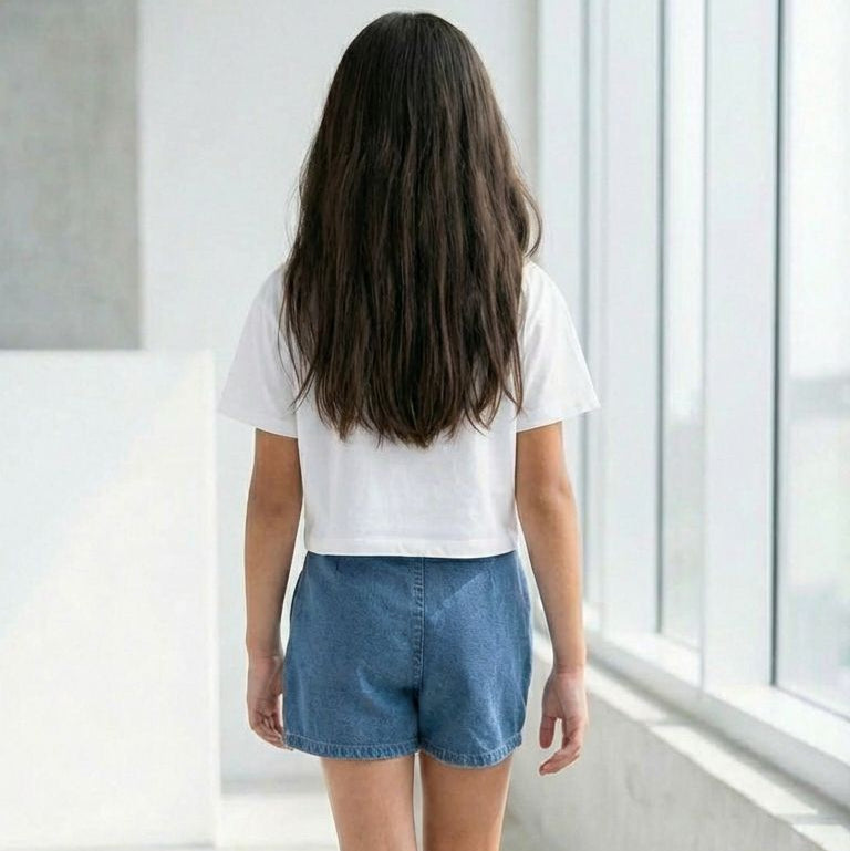 Falda niña jeans short – Angela Kids ropa para niñas