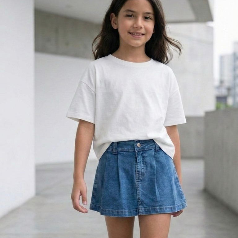Falda short denim niña casual – Angela Kids Perú