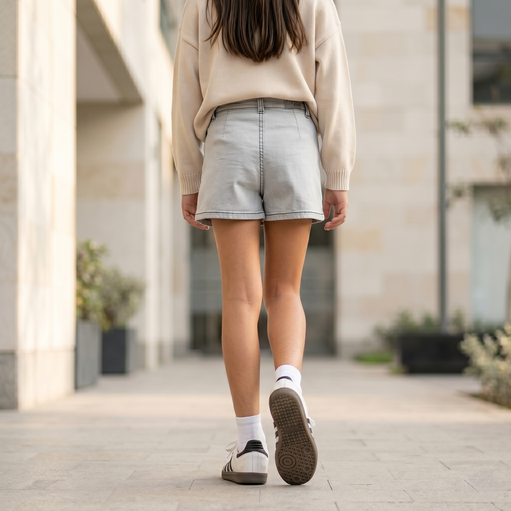 Falda short denim niña gris Angela Kids Perú