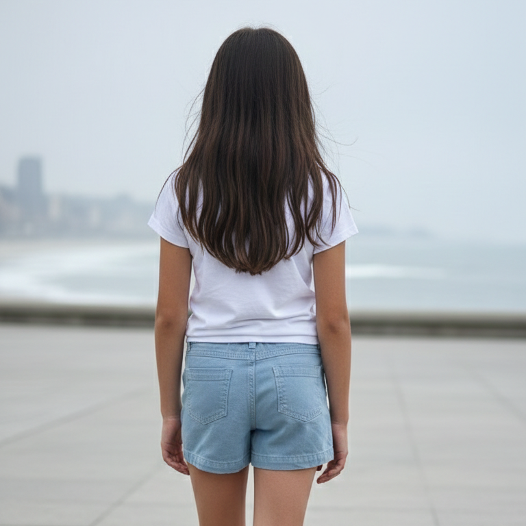 Falda short drill niña color acero algodón Angela Kids Perú