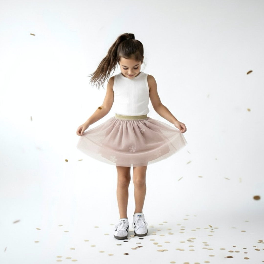 Falda tutú champagne niña fiesta interior algodón Angela Kids Perú