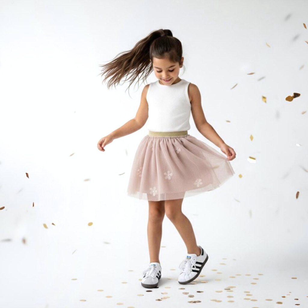 Falda tutú champagne niña fiesta interior algodón Angela Kids Perú