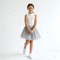 Falda tutú niña gris plata forro algodón interior – Angela Kids Perú