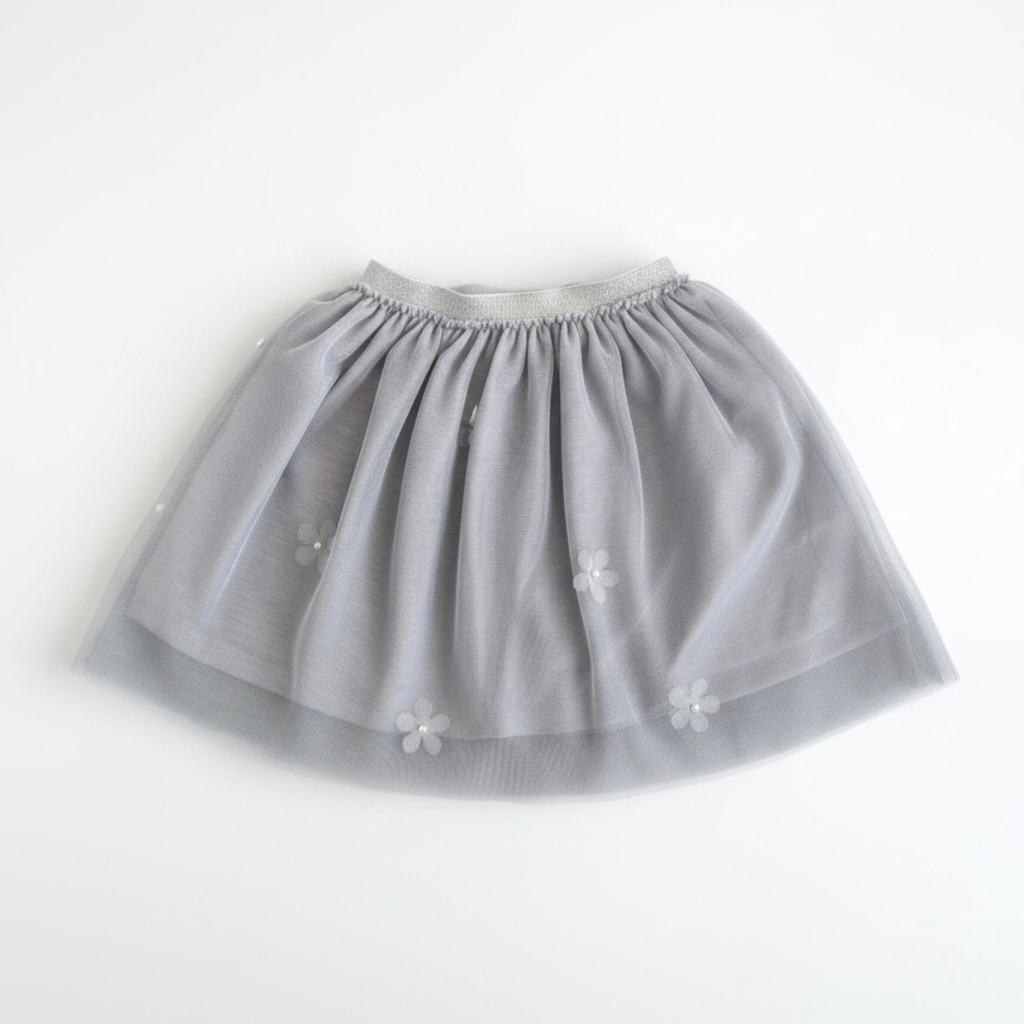 Falda tutú niña gris plata forro algodón interior – Angela Kids Perú