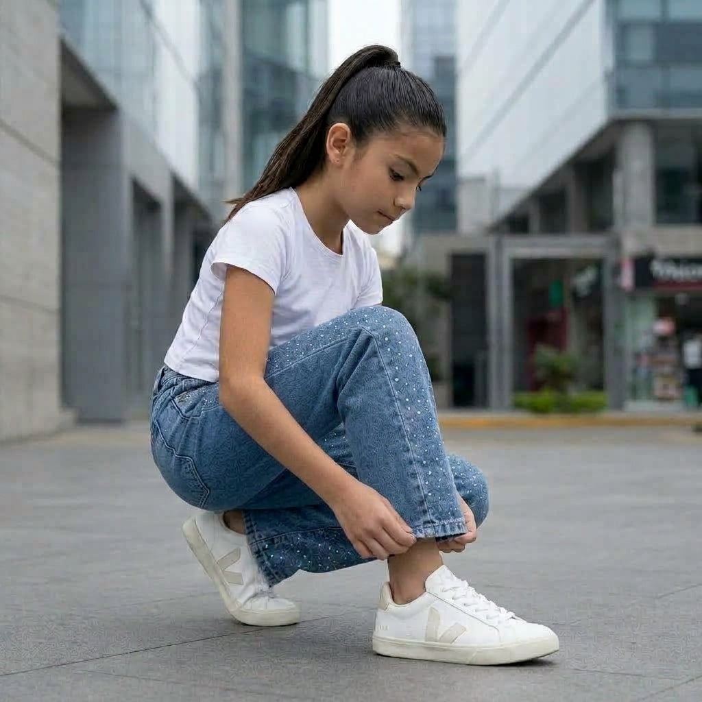 Jean wide leg strass niña tallas 6 al 16 outfit completo — Angela Kids Perú