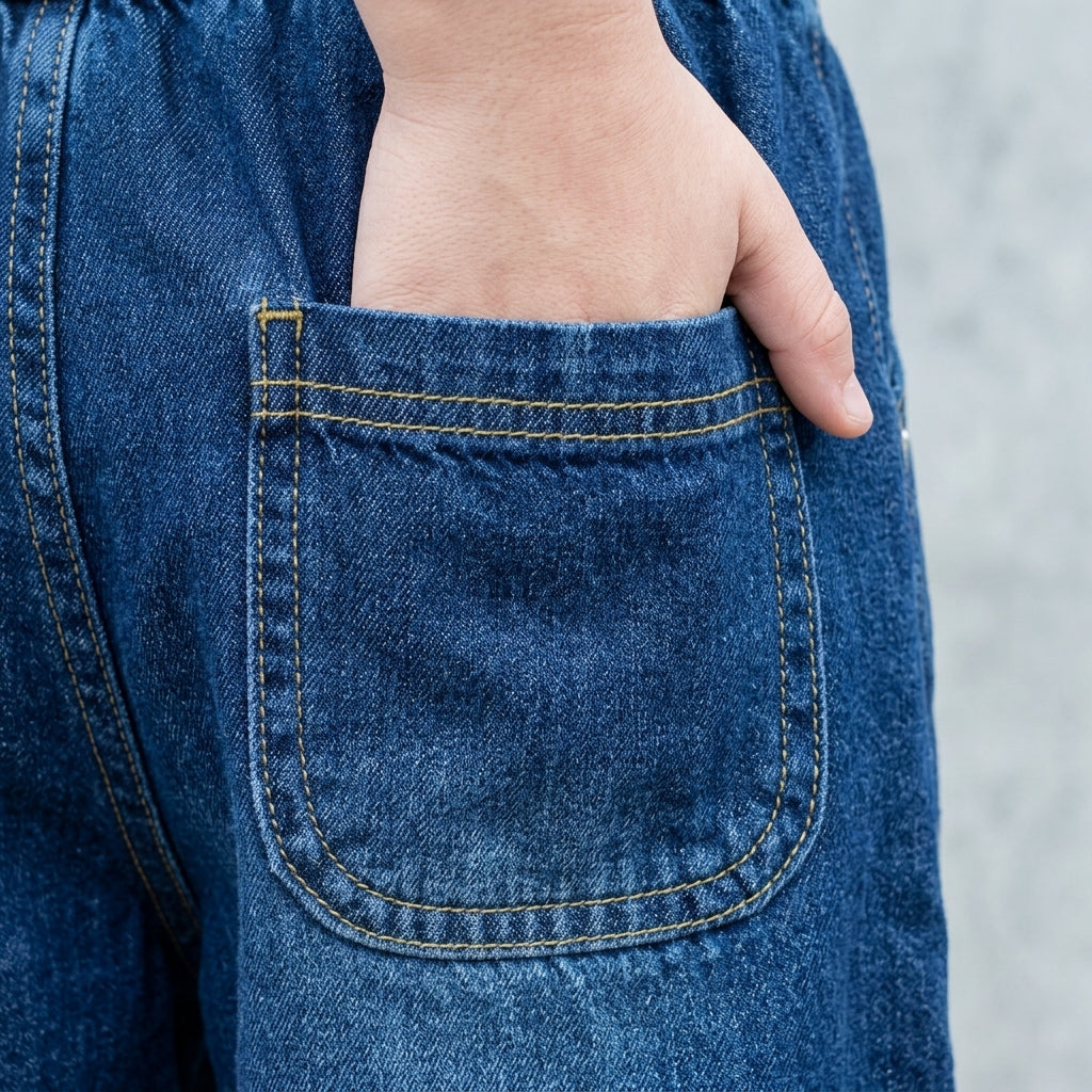 Pantalón Jean Chambray Cintura Elástica para Niña