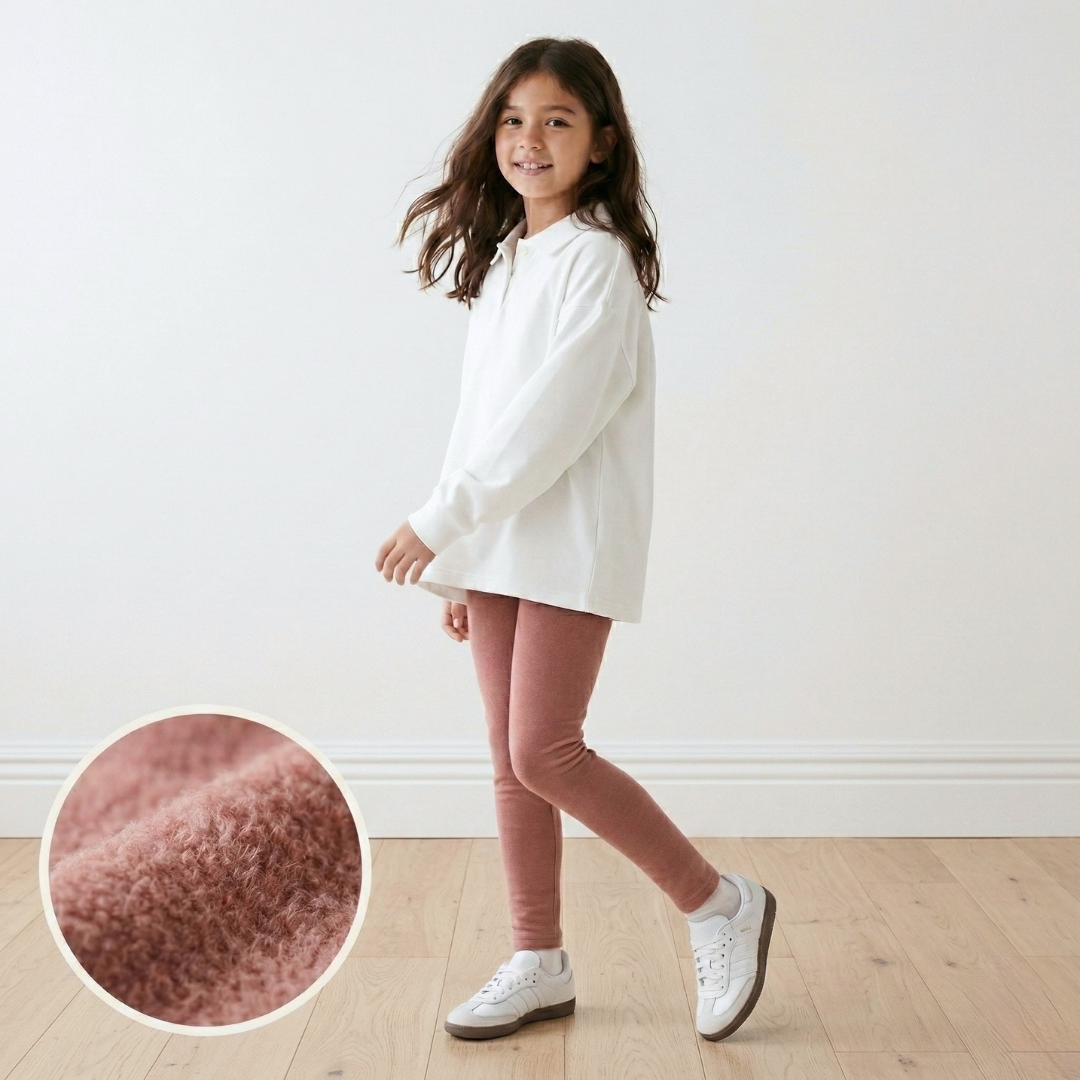 Legging afranelada niña algodón palo rosa cintura elasticada – Angela Kids