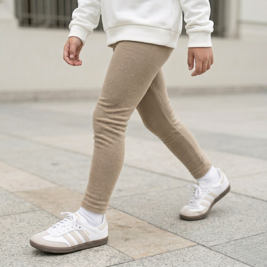 Legging niña algodón afranelada arena tallas 6 a M – Angela Kids