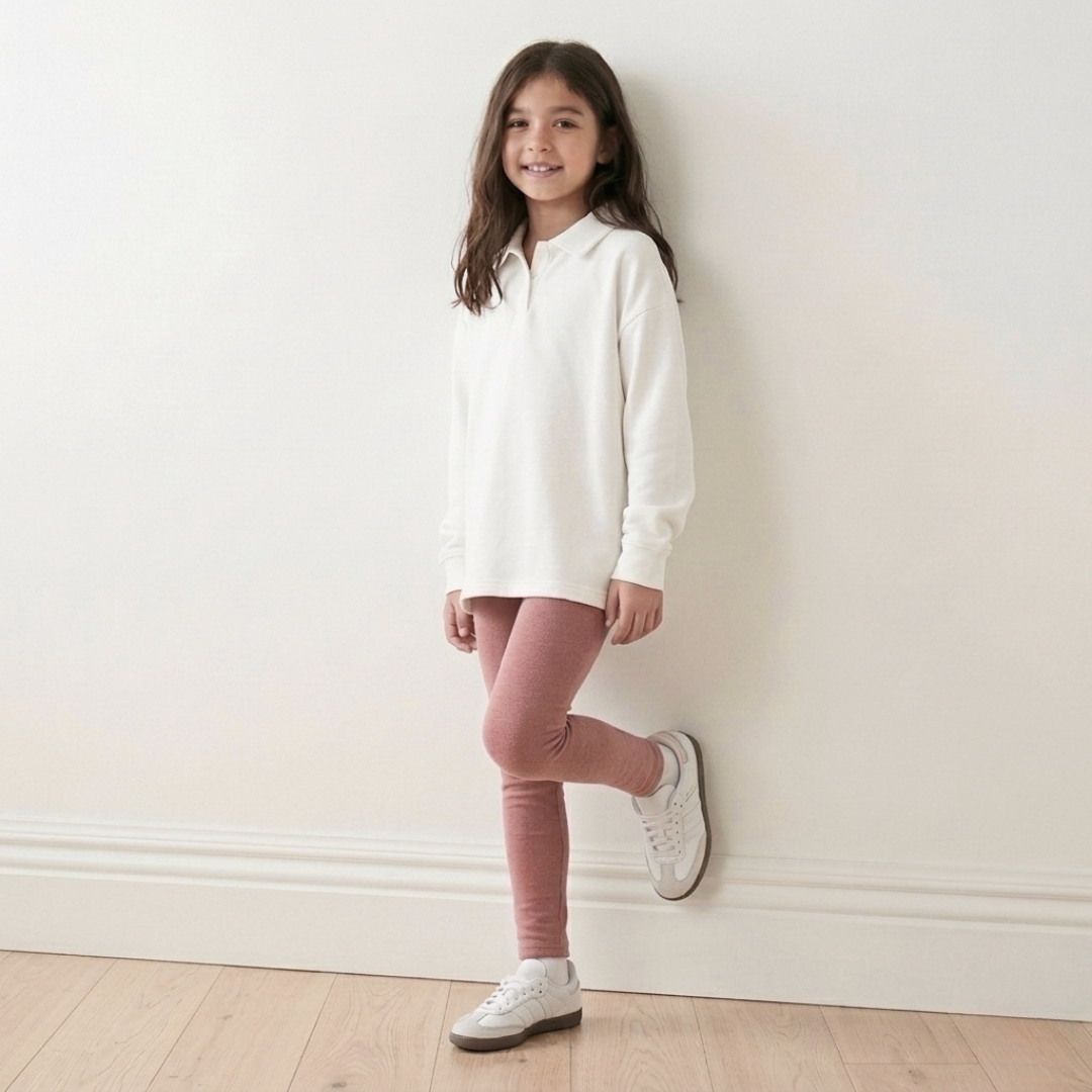 Legging niña algodón afranelada palo rosa tallas 6 a M – Angela Kids