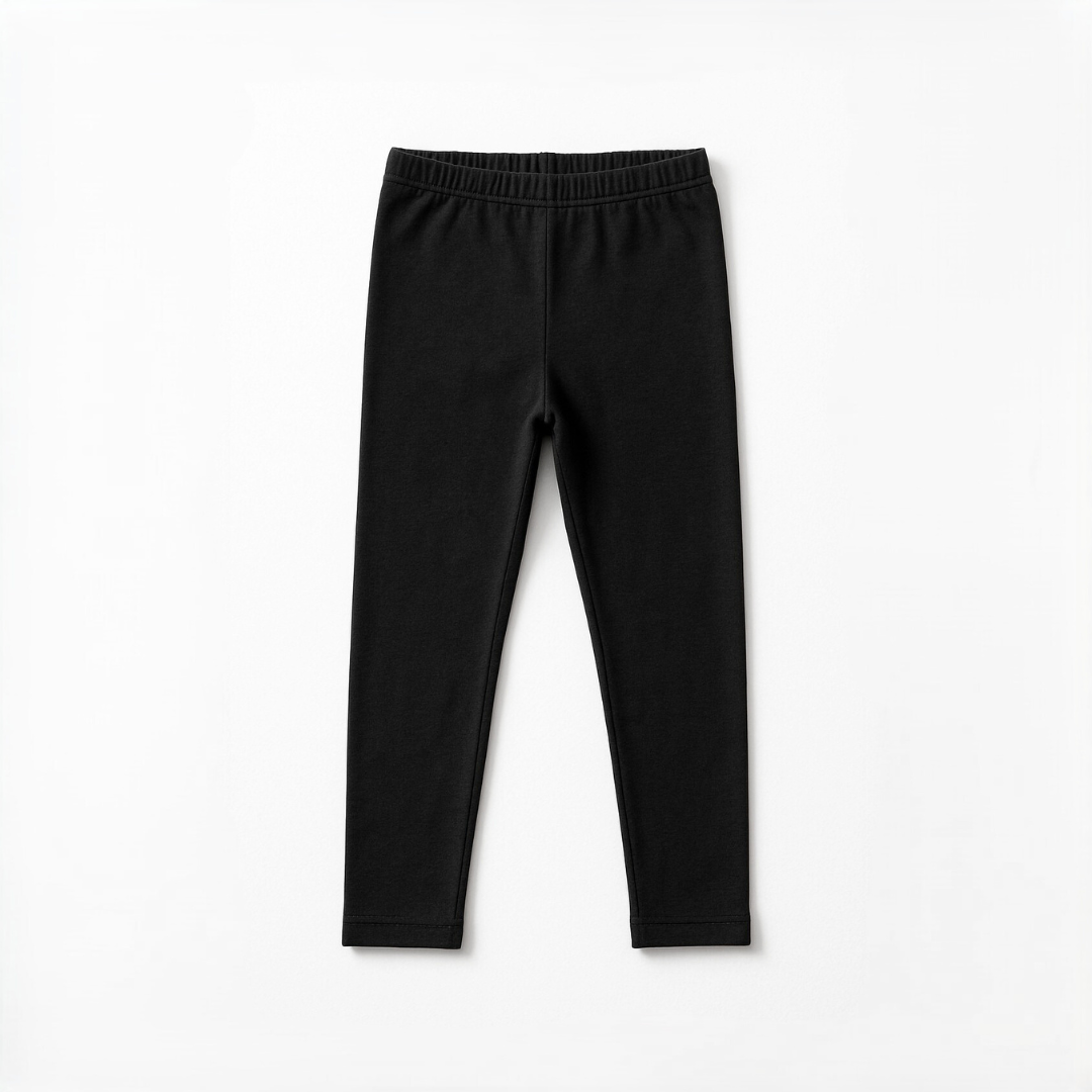 Legging niña negro algodón suave tallas 4 al 16 – Angela Kids