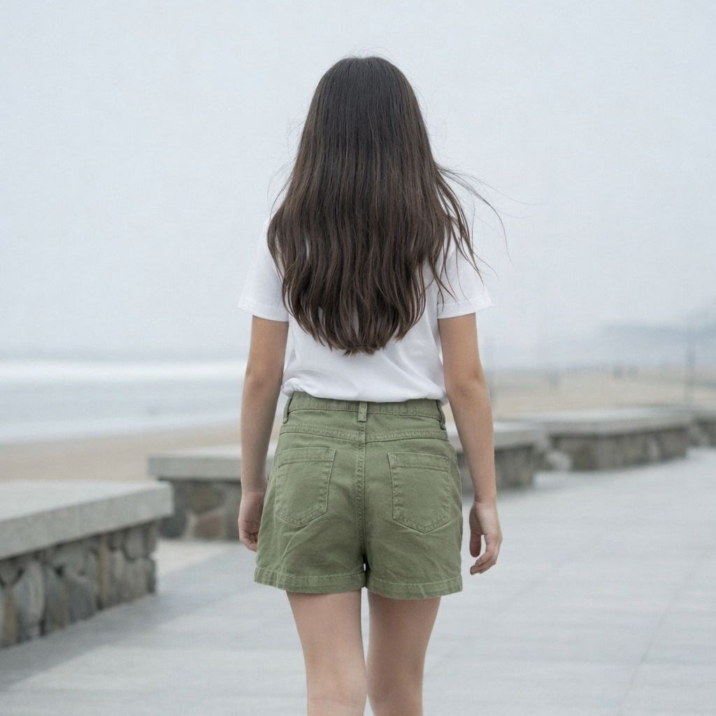 Falda Short Verde Drill Verde