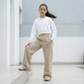 Pantalón Palazzo Wide Leg French Terry Niña (Arena)