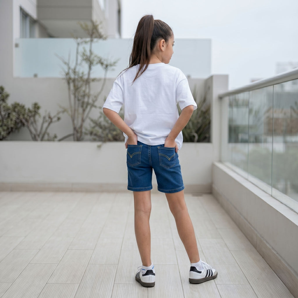 Pantalón corto niña denim bermuda – Angela Kids
