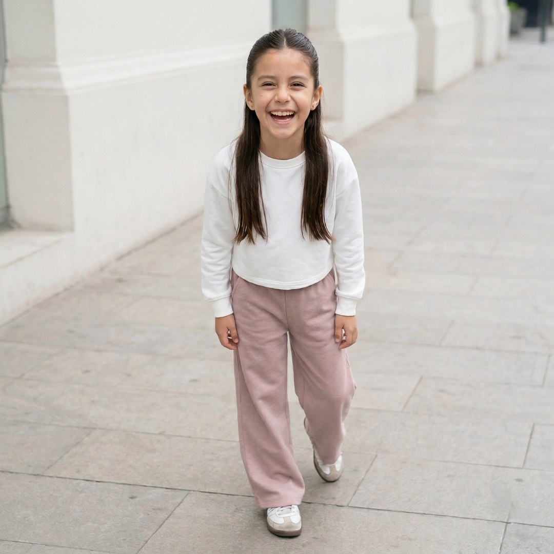 Pantalón palazzo wide leg niña cocoa algodón tallas 6 a M – Angela Kids