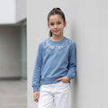 Polera celeste bordada para niña - Angela Kids