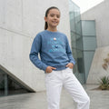Polera algodón French Terry para Niñas- Acero