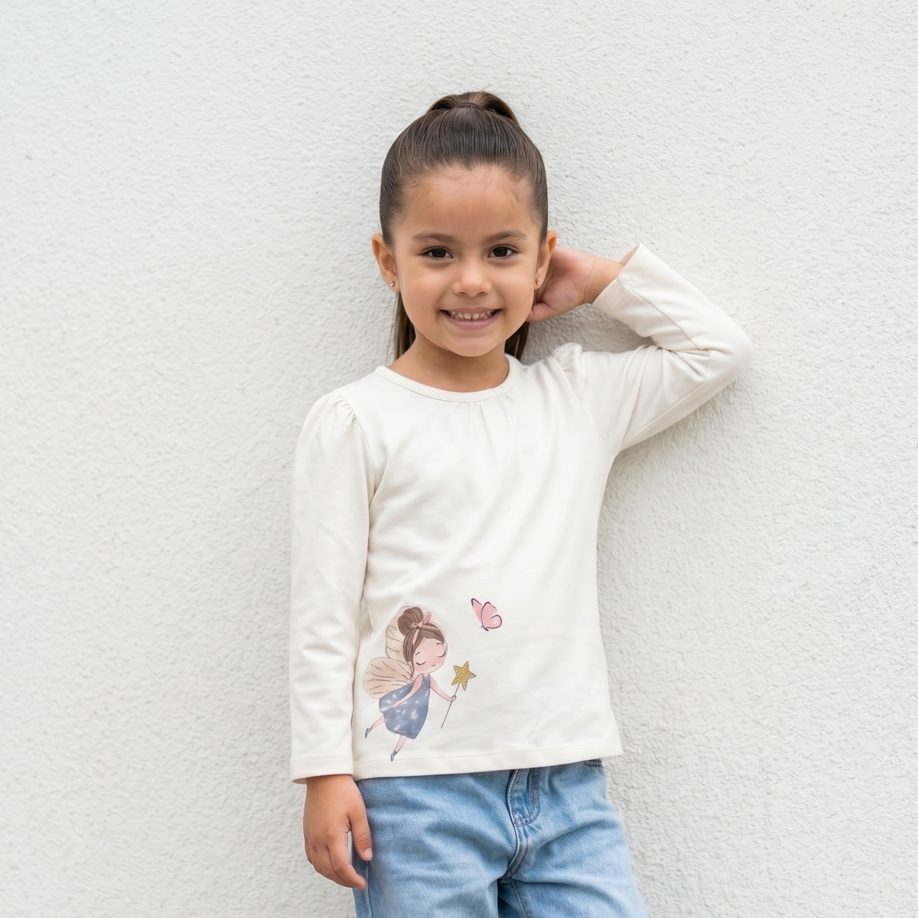 POLO NIÑA BLANCO ALGODON - ANGELA KIDS