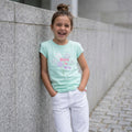 Polo de Algodón para Niña Verde Menta Estampado Floral