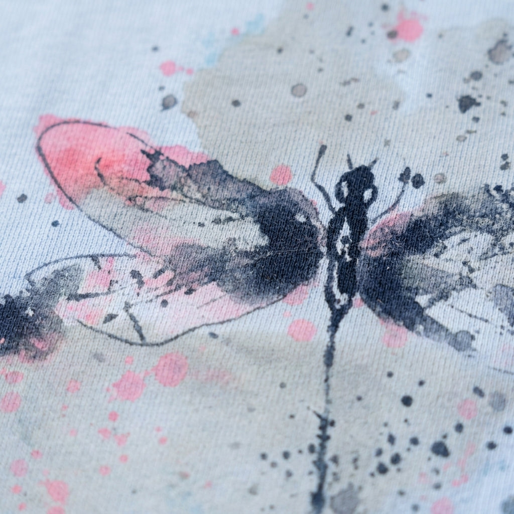 Polo Niña Algodón Estampado Libélula Celeste