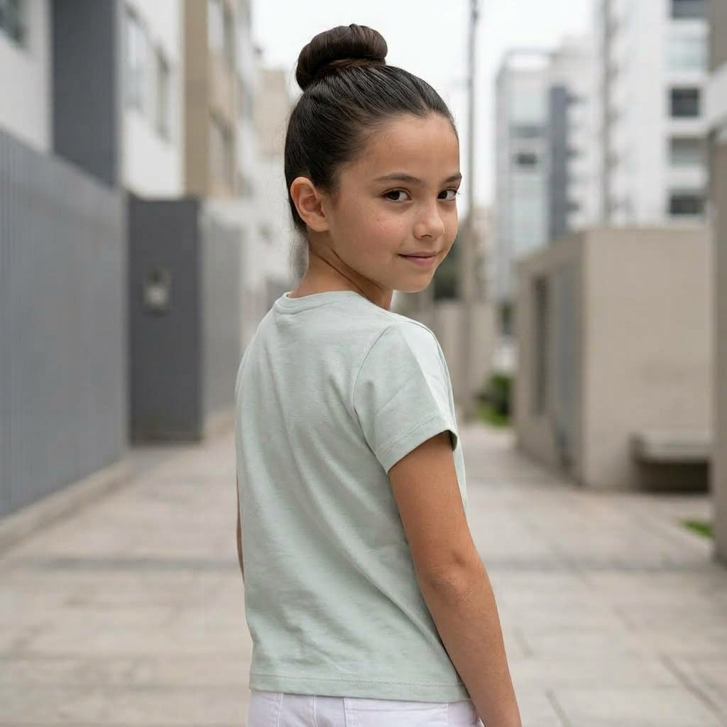 Polo Niña Algodón Estampado Libélula Verde