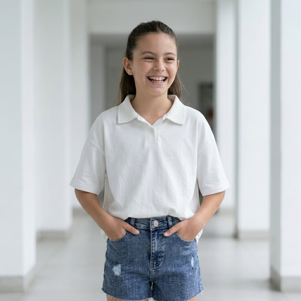 Short Jean Rasgado para Niña