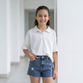Short Jean Rasgado para Niña