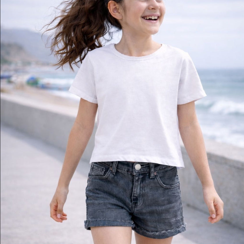Short niña denim stretch negro – Angela Kids Perú