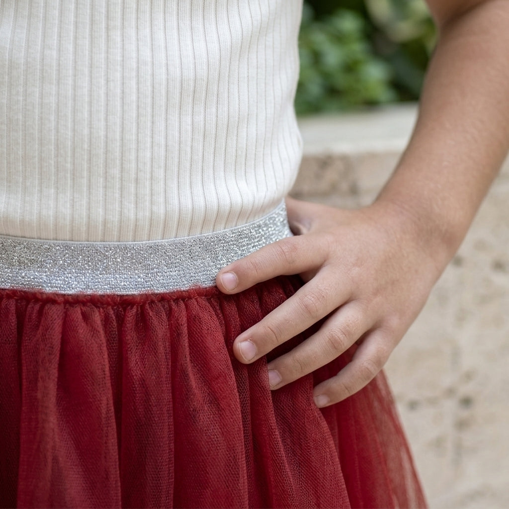 Falda tutú roja para niña