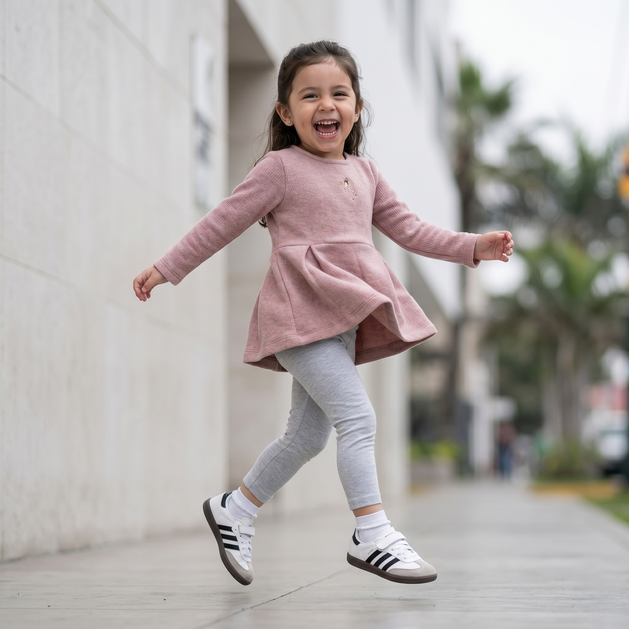 Polivestido Niña Manga Larga Swing Rosa con Bordado Hada