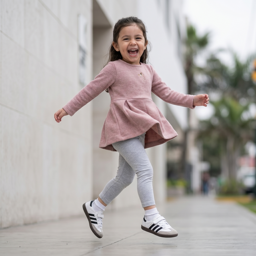 Vestido tejido niña rosa bordado pecho – Angela Kids ropa para niñas