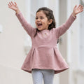 Polivestido niña tejido rosa con bordado – Angela Kids Perú
