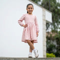 Vestido Niña Vichy Cuadros Rosa Manga Larga